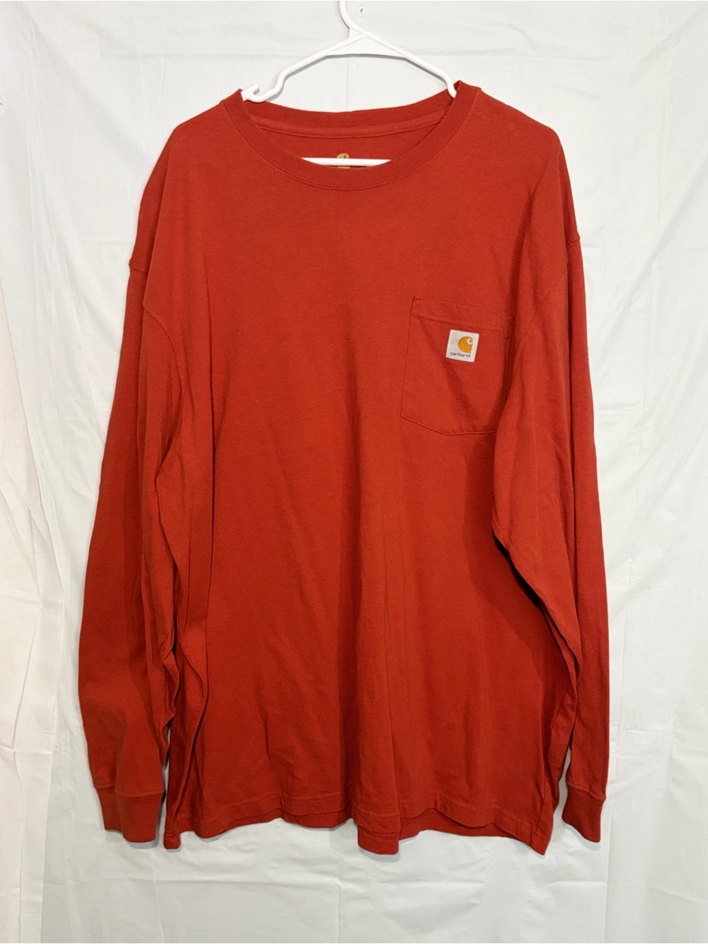 Carhartt Long Sleeve Crewneck Tee in Burnt Orange XXL
